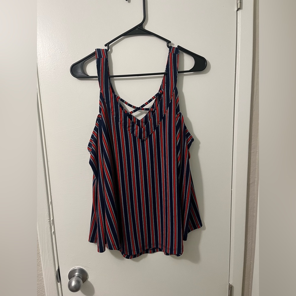 The Workshop Red White & Blue Off Shoulder Blouse / Top